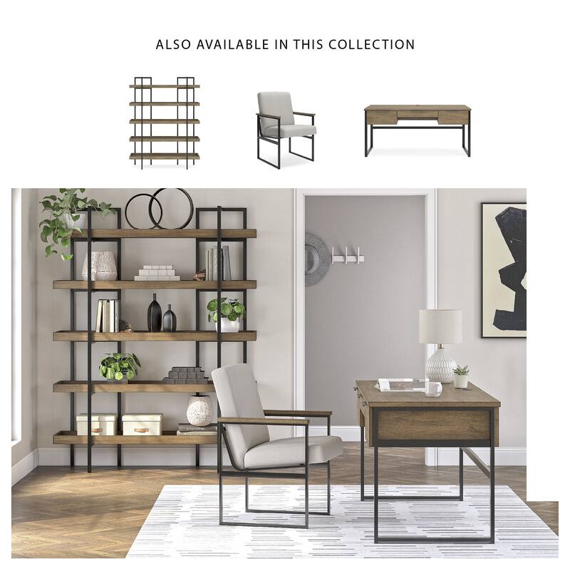 Signature Design by Ashley Montia Black/Brown 76" Bookcase - 58" W x 17" D x 76" H