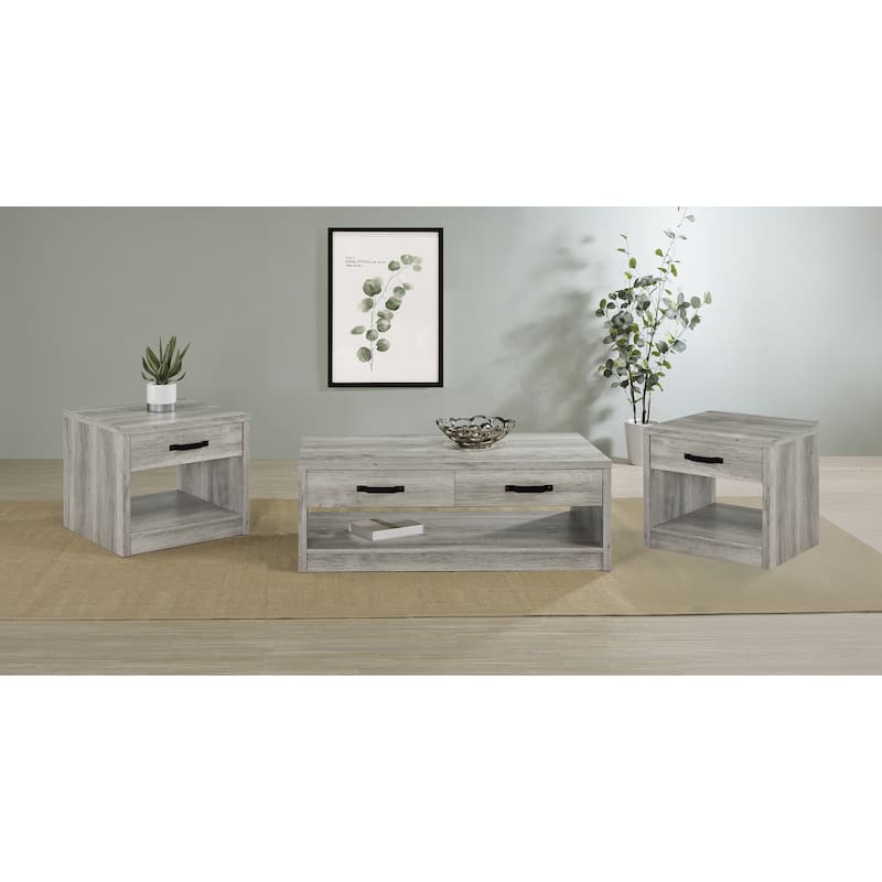 Felix Coffee And End Table Set Grey Driftwood - 3-Piece Set