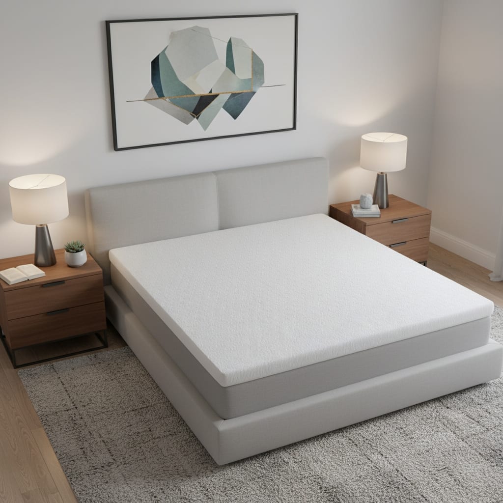 3" White Gel Memory Foam Twin Mattress Topper