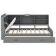 preview thumbnail 17 of 23, Wood Twin Size platform bed with Storage Headboard, Shelves and 2 Drawers