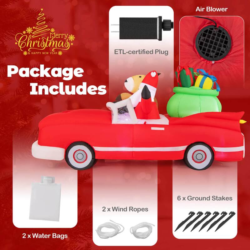 Costway 7.7 FT Long Christmas Inflatable Santa Claus and Reindeer - See Details