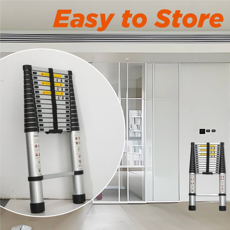 14.5FT Portable Multi-Purpose Aluminum Telescopic Extension Ladder