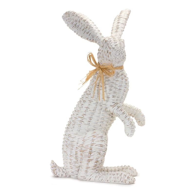 Wicker Rabbit Statue (Set of 2)