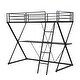 preview thumbnail 9 of 7, Twin Size X-Frame Loft Bed with Desk, Ladder, and Full-Length Safety Rails,No Box Spring Needed