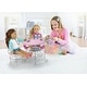 preview thumbnail 1 of 6, Badger Basket Tea Time Metal Doll Table and Chair Set with Accessories - Silver/Pink/Multi