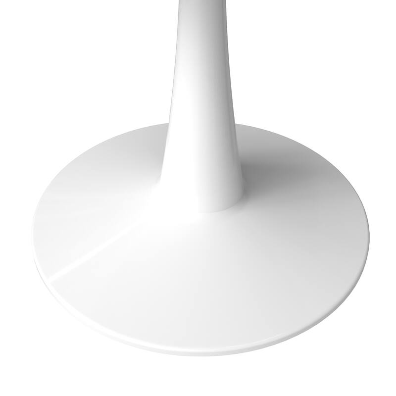 LeisureMod Bristol 40" Round Dining Table for 4 with Sintered Stone Tabletop in White Base for Kitchen & Dining Room