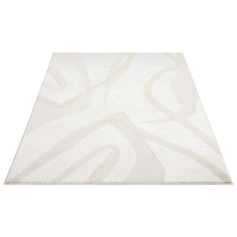 Abani Rugs Nomad Collection NOM120A Cream Beige Abstract Area Rug