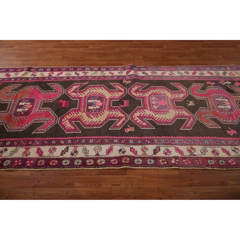Ardebil Persian Runner Rug Hand-knotted Vintage Wool Carpet - 4'2" x 9'9"