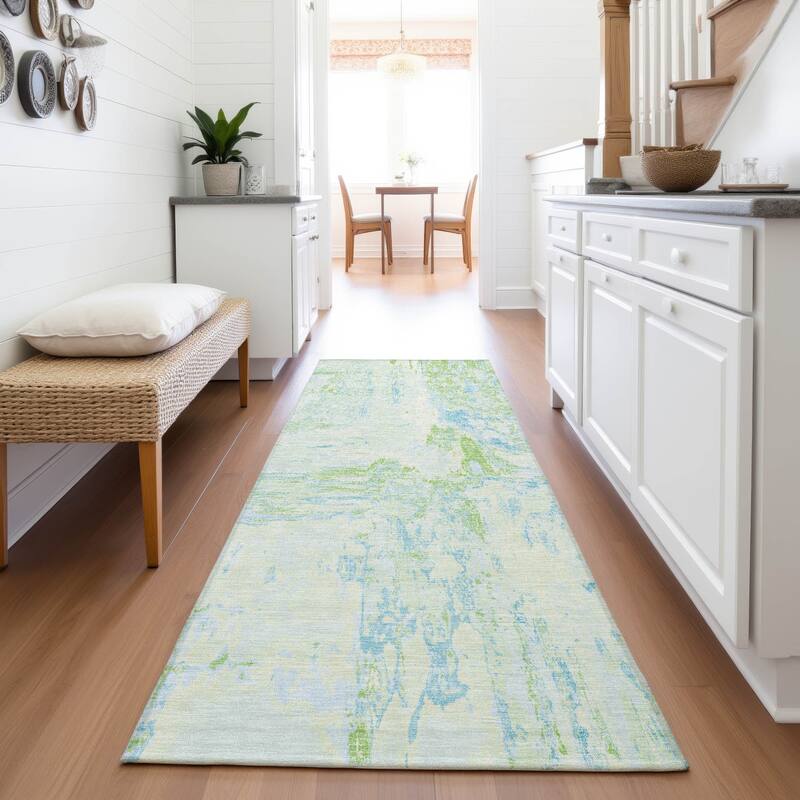 Premium Washable Super Soft Contemporary Ombre Mayfield Rug - Mint - 2'3" x 7'6"