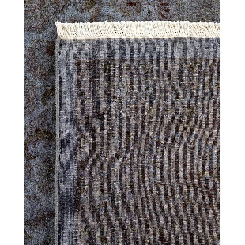 Overton Hand Knotted Wool Vintage Inspired Modern Contemporary Overdyed Gray Area Rug - 9' 3" x 11' 10"