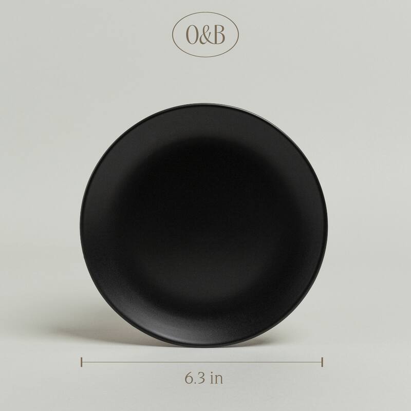 over&back Coupe Semi-Matte Stoneware Appetizer Plates, Set of 4