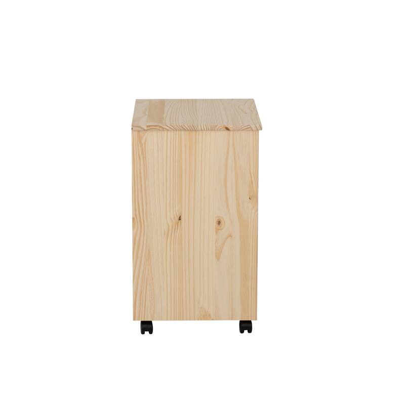 6-Drawer Wooden Storage Cabinet with Wheels - 25.75" - Beige
