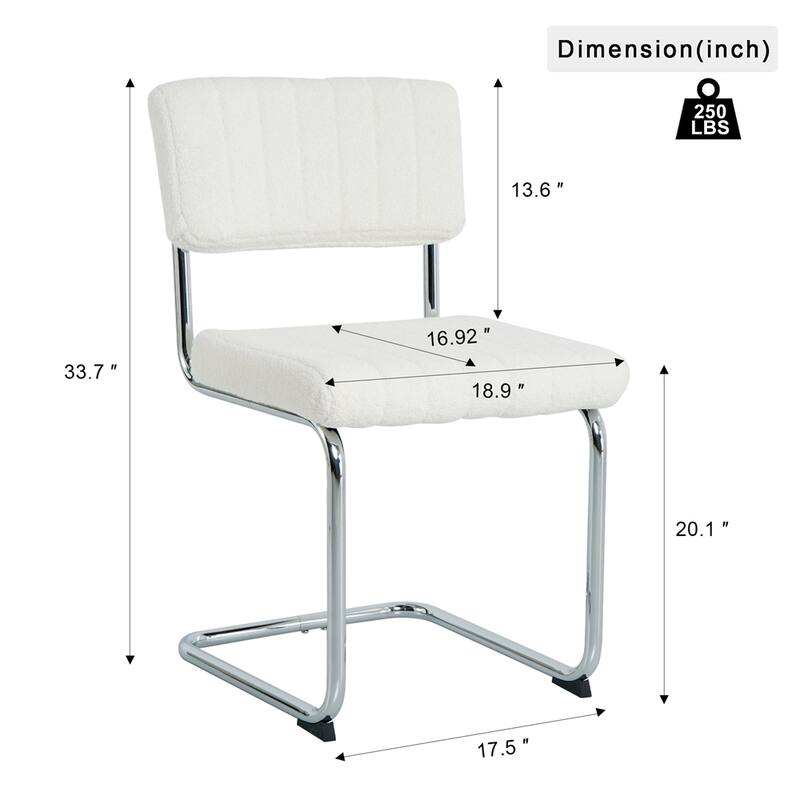 Modern Simple Light Luxury Dining Chair with Metal Leg(set of 2)