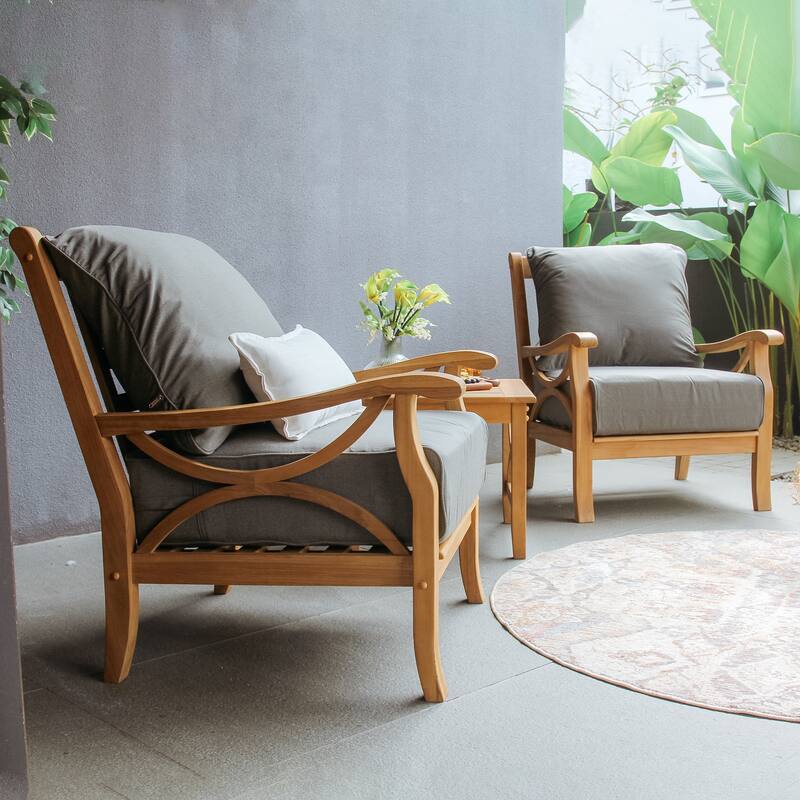 Cambridge Casual Lowell 3-piece Teak Patio Chat Set