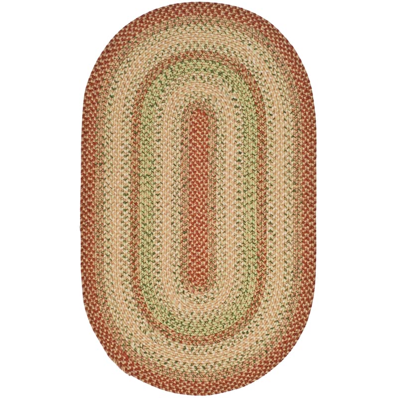 SAFAVIEH Handmade Braided Jemima Country Rug - 9' x 12' Oval - Rust/Multi