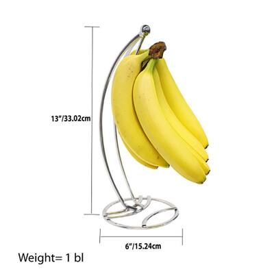 Home Basics Chrome Flat Wire Chrome Plated Steel Banana Tree - 6'' x 13'' (15 x 33 cm)