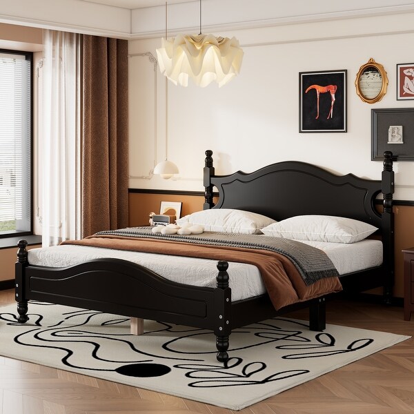 Queen Size Wood Platform Bed Frame - On Sale - Bed Bath