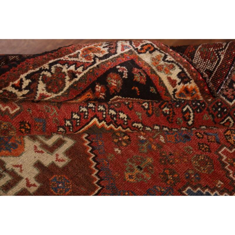 Hand Knotted Oriental 100% Wool Carpet Traditional Tribal Red Abadeh Area Rug - 5' 0'' X 3' 7''