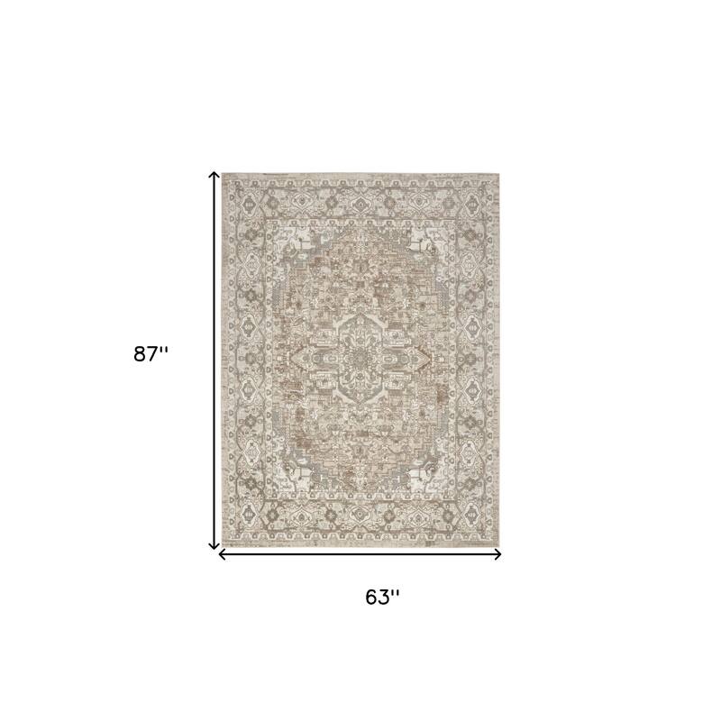 Power Loomed Distressed Traditional Area Rug