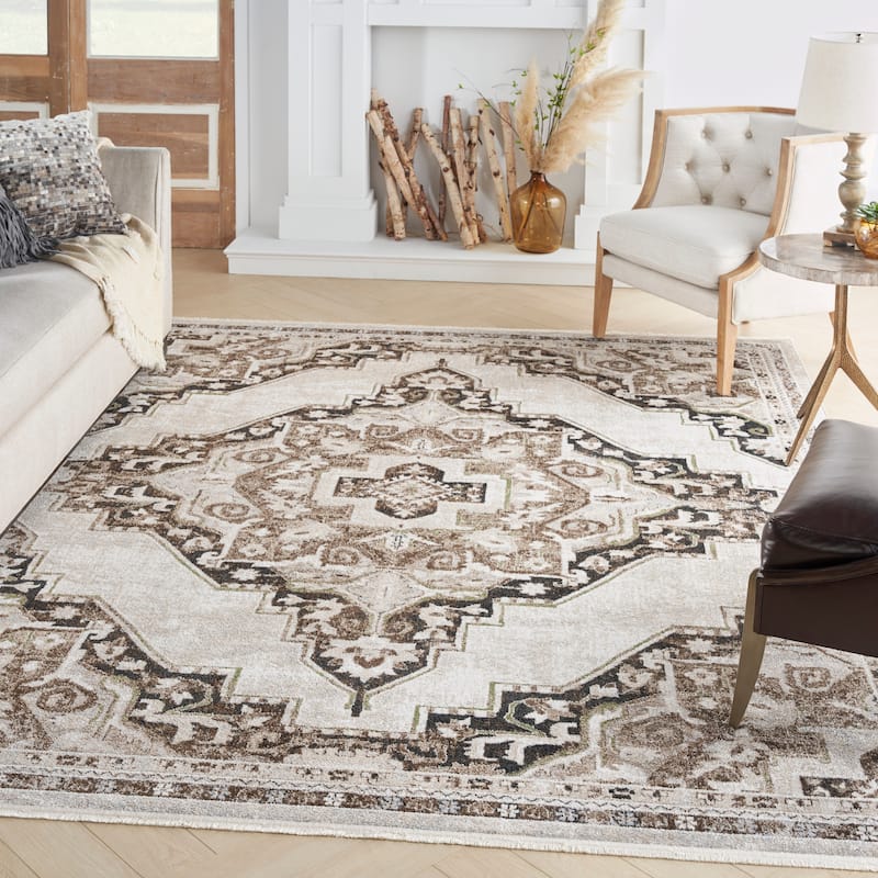 Nourison Geneva Traditional Bordered Area Rug.