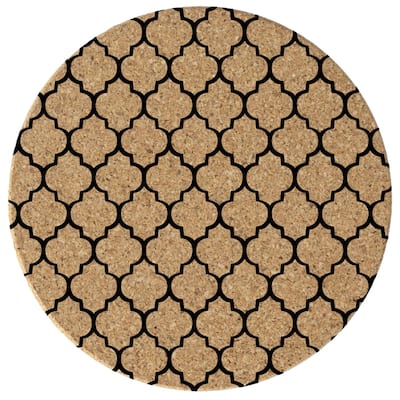 Lattice 4 Pack Absorbent Cork Coaster Made in The USA 4" Round