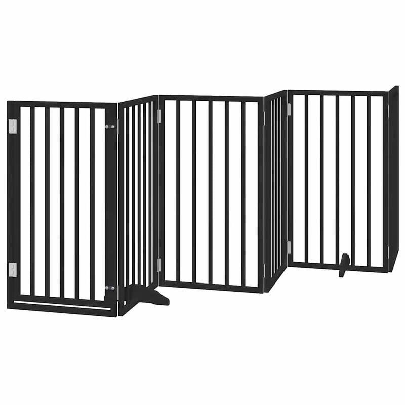 vidaXL Dog Gate Foldable Poplar Wood
