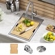 preview thumbnail 18 of 30, Kraus 15 in. Topmount Workstation Stainless Steel Outdoor Kitchen Sink