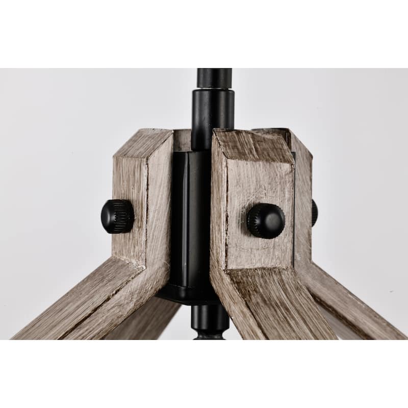 Netu 14 Inch Imitation Wood Grain Finish Pendant with 4 Light