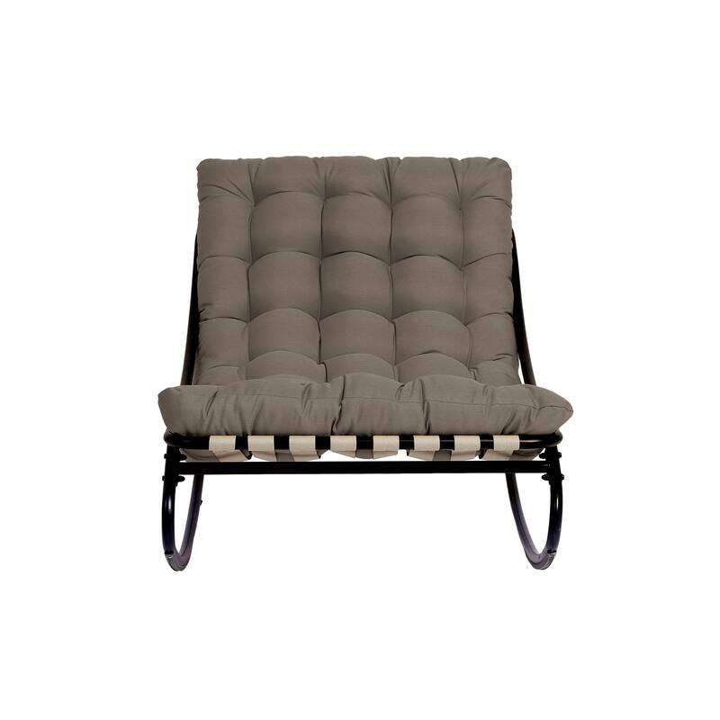Outdoor Metal Frame Rocking Chair with Water-Resistant Cushions