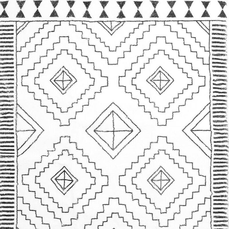 HomeRoots Moroccan Modern, Contemporary Rectangle Area Rug