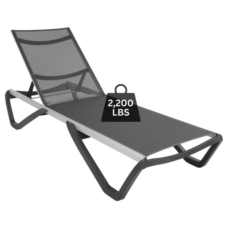 Furnish Theory Seabreeze Deck Patio Sunloungers Lounge Chairs Outdoor Chaise Lounges (Various Frame & Mesh Colors; Set of 2)