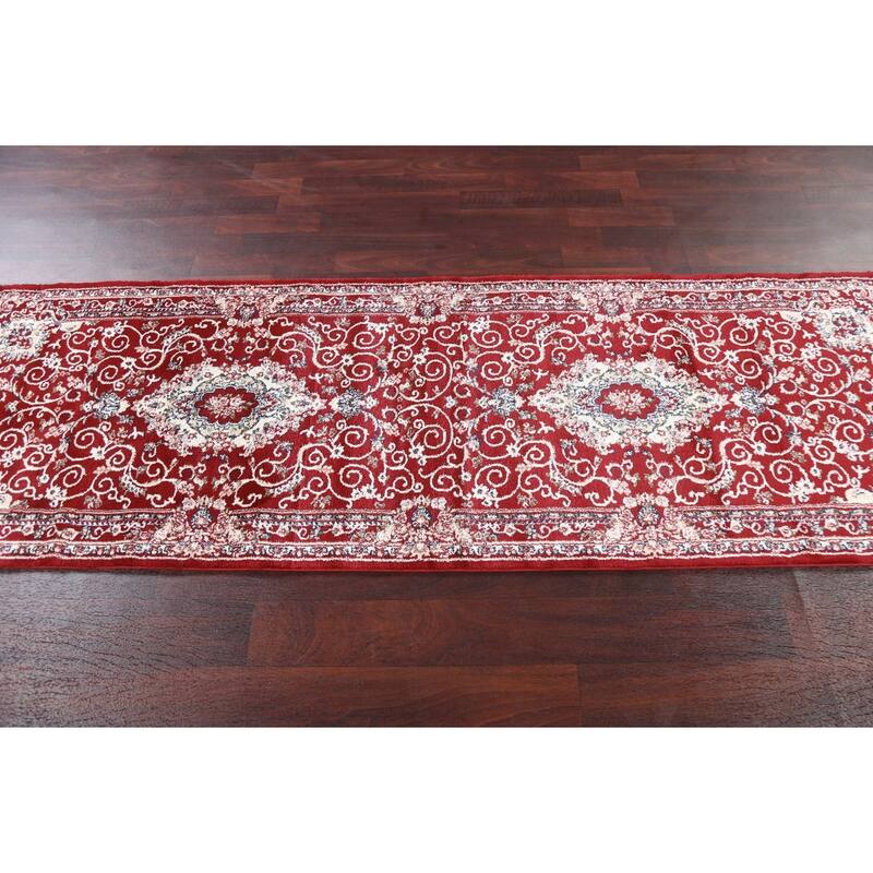 Red Floral Medallion Transitional Turkish Rug Oriental Carpet