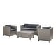 preview thumbnail 78 of 80, Puerta Outdoor 4-piece Patio Chat Set by Christopher Knight Home grey wicker with mixed black cushions