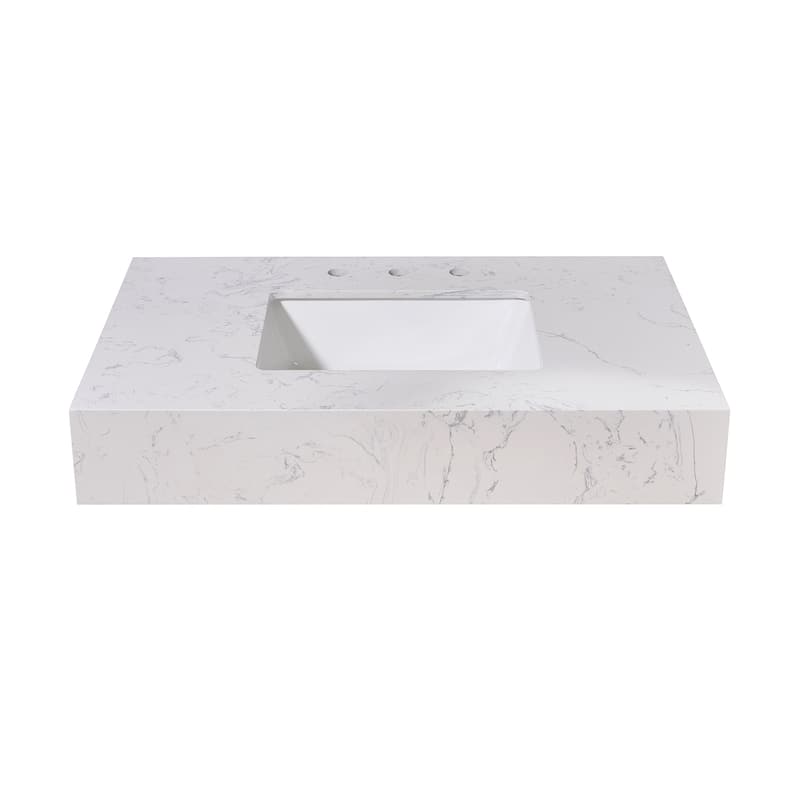 Altair Merano Bathroom Vanity Countertop in Aosta White Apron Finish Without Vanity