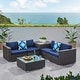 preview thumbnail 13 of 21, Santa Rosa Outdoor 6-piece Wicker Sectional Sofa by Christopher Knight Home