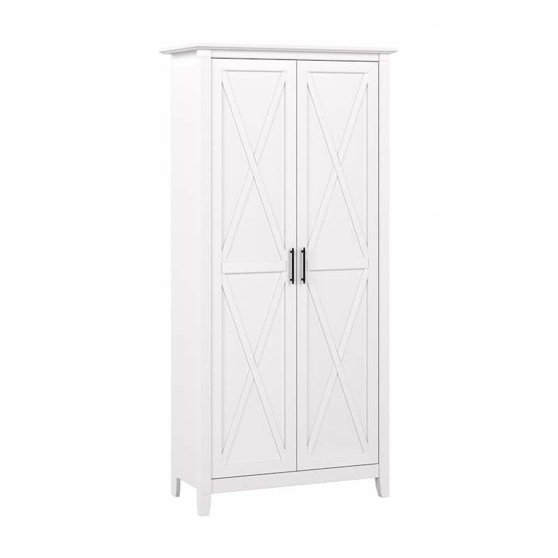 Key West Tall Storage Cabinet with Doors and Shelves by Bush Furniture