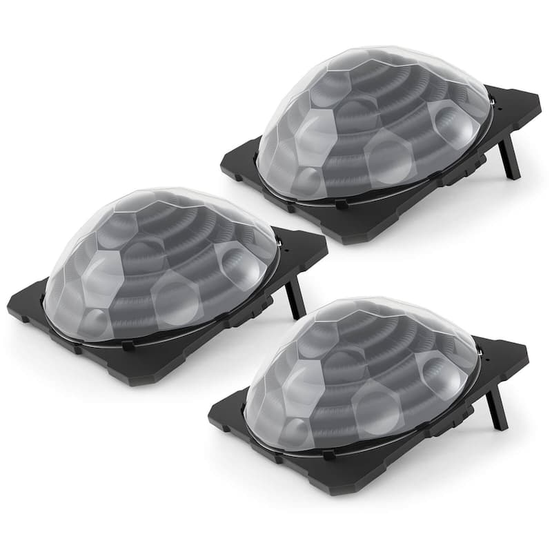 Costway 1/2/3 PCS Solar Dome Heater with Transparent Cover Black - 3 PCS