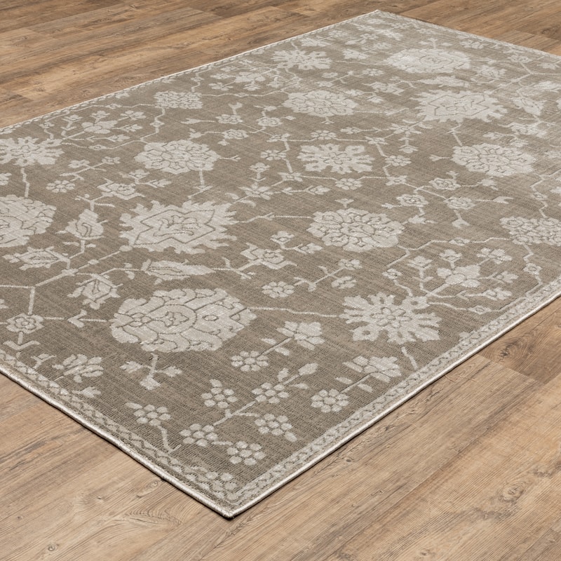 Style Haven Ingram Two-Tone Oriental Grey/ Light Grey Area Rug