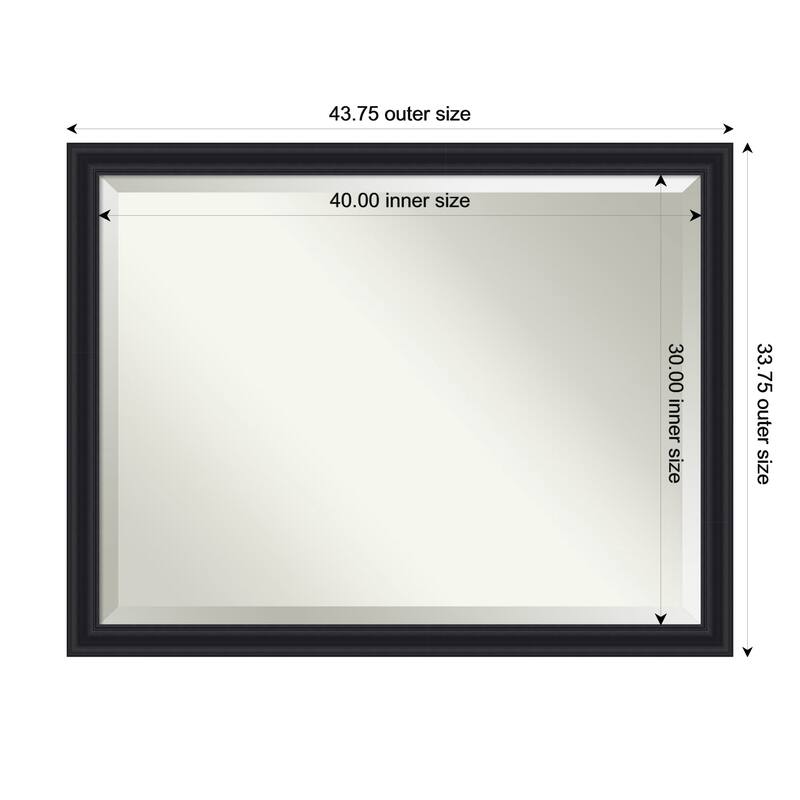 Dalat Beveled Framed Wall Mirror - 44 x 34 in - Dalat Black