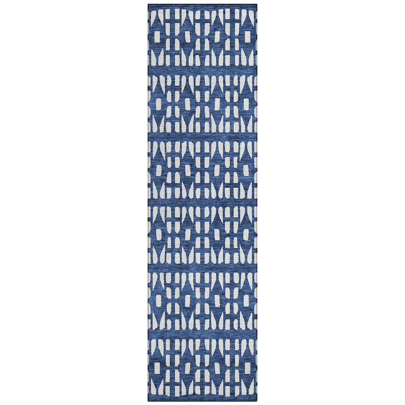 Machine Washable Indoor/ Outdoor Contemporary Imprints Chantille Rug