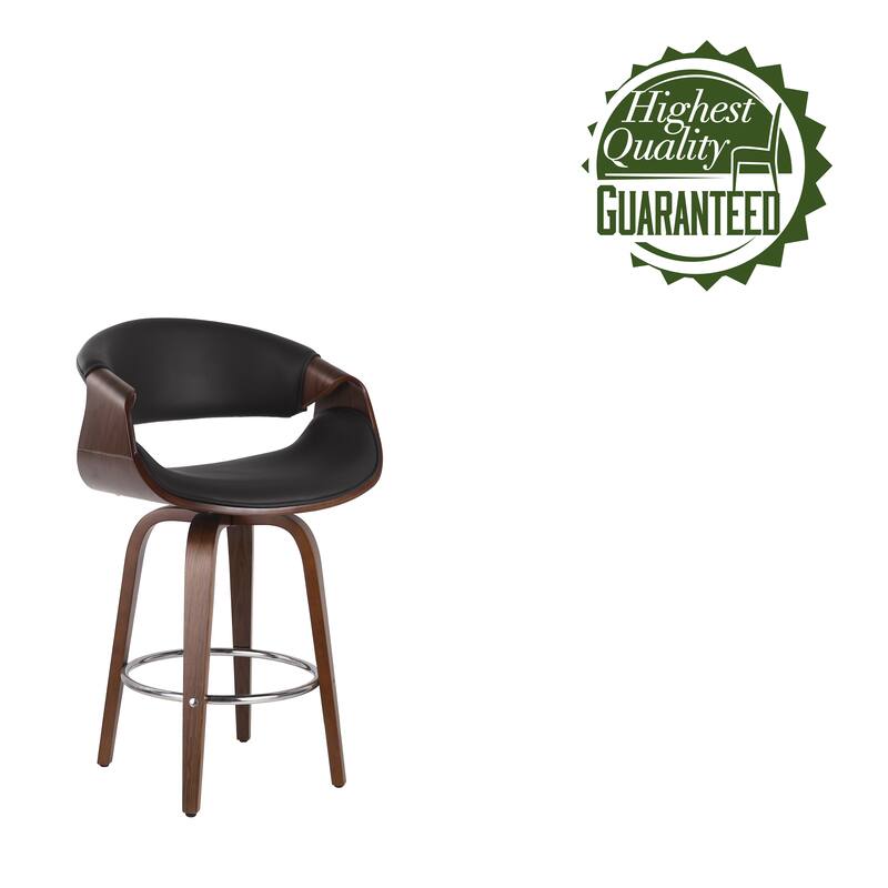 Porthos Home Hadas Counter Stool, PU Leather Seat & Back, Beechwood Legs
