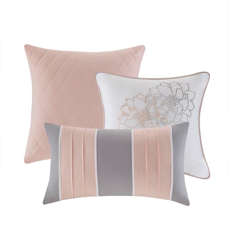 GDF Studio - Lola Printed Cotton Sateen Comforter Set with Decorative Pillows