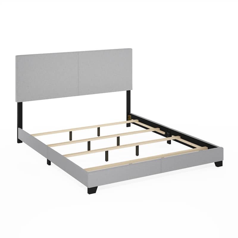 Furinno Pessac Upholstered Bed Frame - Grey - California King