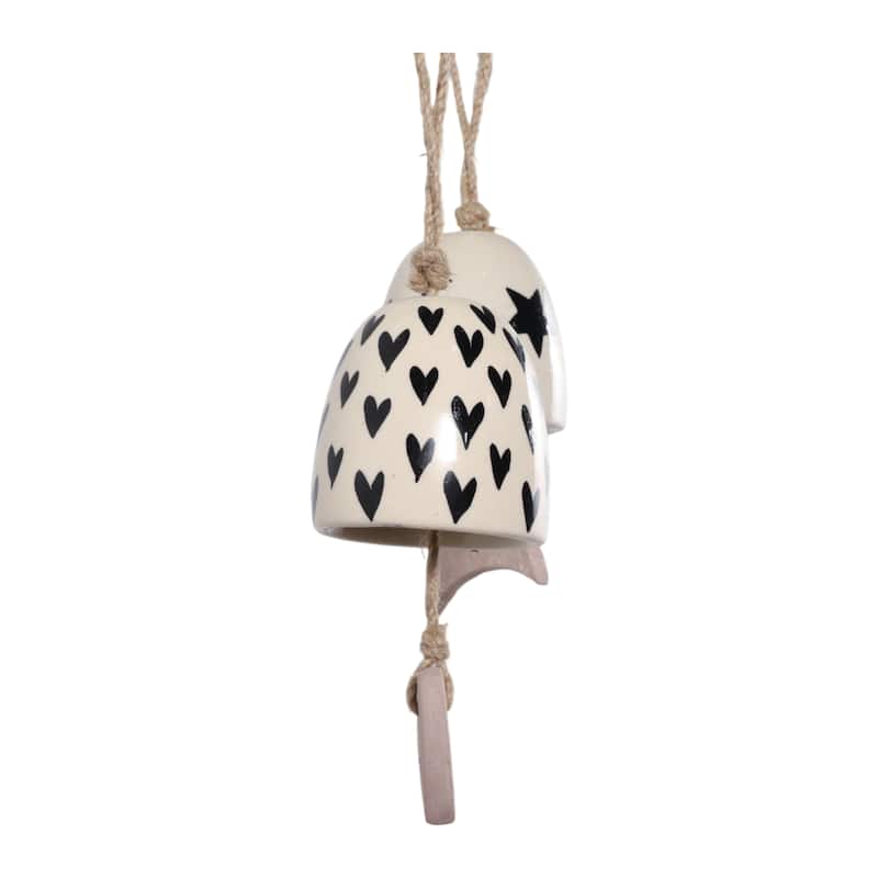 Decorative Handcrafted Ceramic Bells Windchimes - Garden Bell Art - 12.0"