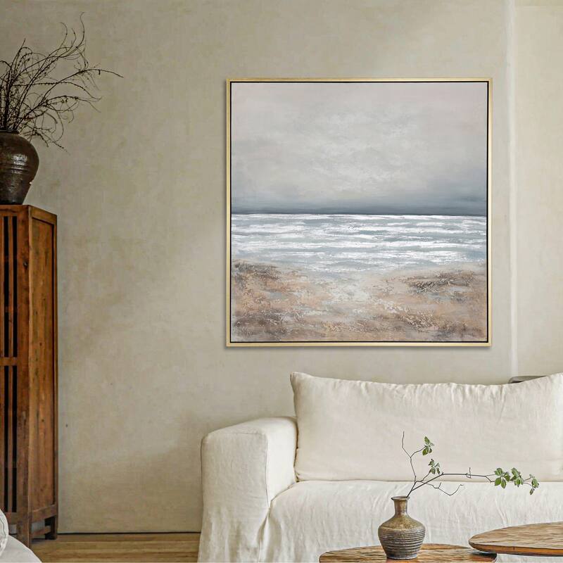 StyleCraft Peaceful Escape Hand-Painted Canvas Wall Art - 50" x 50"