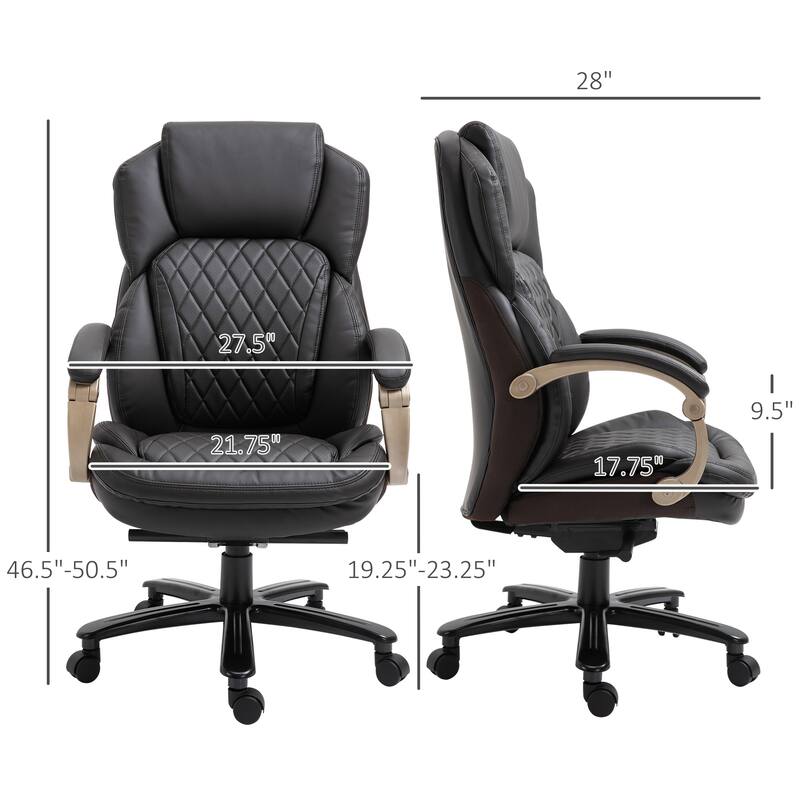 Adjustable Height Leather Upholstered Office Desk Chair Gaming Chair, Swivel Chair Computer Task Chair with Wheels