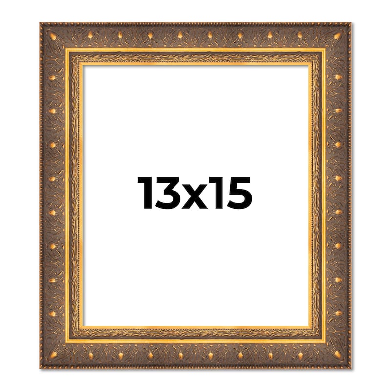 13x15 Frame Gold Real Wood Picture Frame