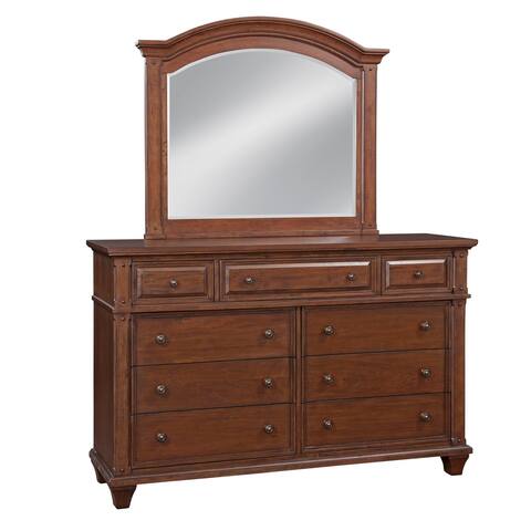 Harbor Point Rustic Cherry 9-drawer Dresser and Mirror by Greyson Living