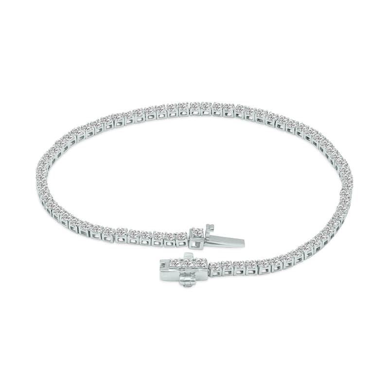 Marquee 3 Carat TW Lab Grown Diamond Tennis Bracelet in 14K White Gold