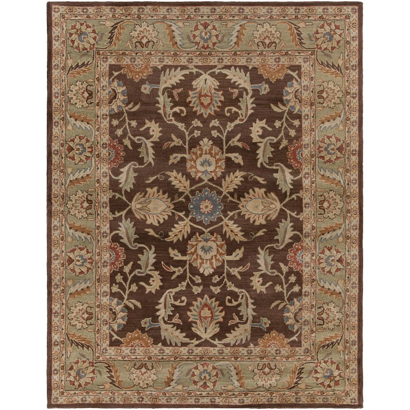 Livabliss Caesar Hand Tufted Traditional Border Wool Area Rug